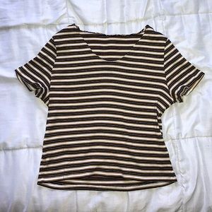 striped brown t-shirt H&M size S